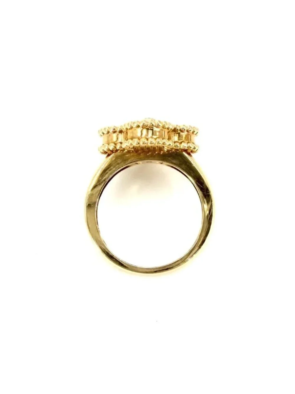Van Cleef & Arpels Ring Vintage Alhambra 48 Gold Tiger Eye Brown